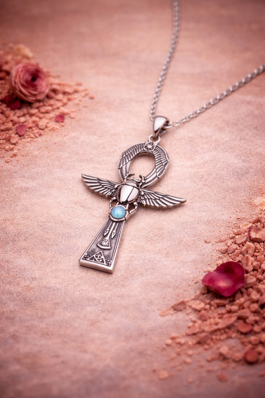 Ancient Egyptian Ankh Necklace - 925 Sterling Silver